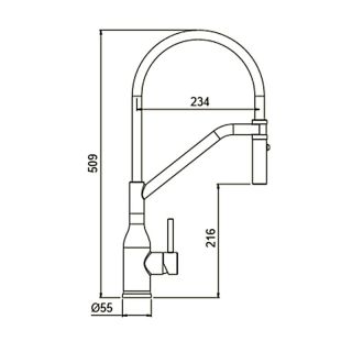 Смеситель для кухни Gappo G4098-19 с гибким изливом оружейная сталь